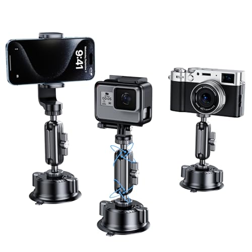 Car Phone Holder for Video Recording Vlogging Filming, Camera Fit