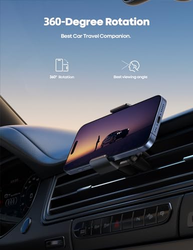 Lamicall Car Vent Phone Mount Two Grips Design Phone Holders for Your Car - color: 1-Black