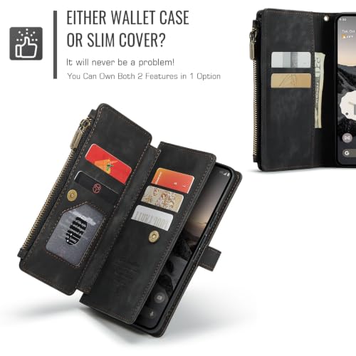 Google Pixel 11/Pixel 11 Pro 5G Wallet Case with Card Holder,Black - color: Black, size: Pixel 11/11 Pro 6.3 Inch