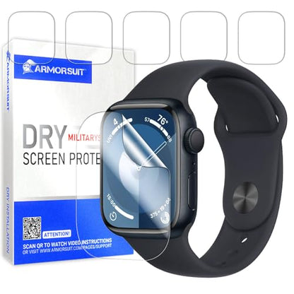 ArmorSuit 6 Pack for Apple Watch Series 9/8/7 (41mm) Screen Protector DRY-Shield HD Clear TPU Dry Installation Film - size: 41mm