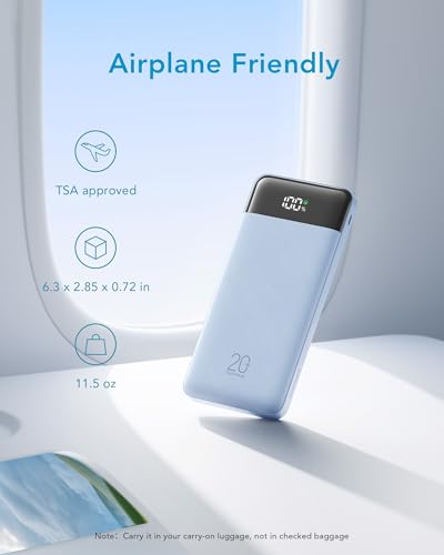 charmast Portable Charger Built-in Cables, 20000mAh Power Bank 6-Output - color: Sky Blue