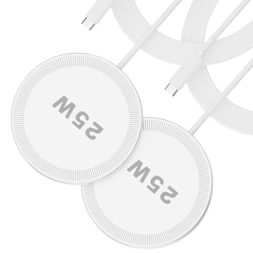 25W Magnetic Portable Fast Wireless Charging Pad for Apple iPhone Series - color: 2White