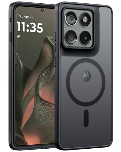 FNTCASE for Motorola Edge 2026 Case, Fit for Magsafe, Magnetic Phone Cases | Translucent Matte Back, 14FT Military Grade Drop Protection, Slim Shockproof Protective Cover, Black - color: Black, size: Moto Edge 5G 2025 (6.7 Inch)