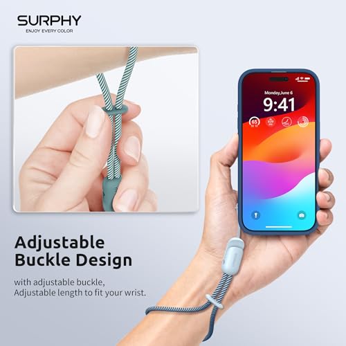 SURPHY 2 Pack Phone Lanyard, Phone Wrist Strap for Case, Camera Wrist Strap - color: Cloud Blue & Green