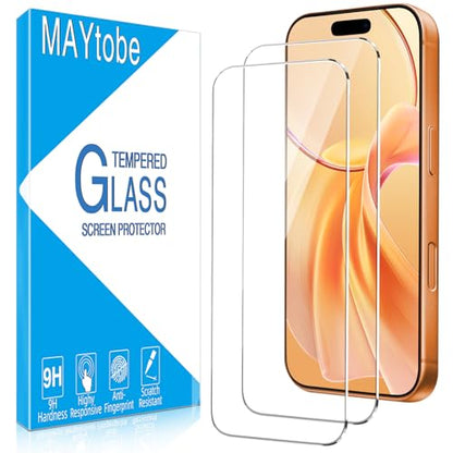MAYtobe 2-Pack for Apple iPhone 17 Pro Max Screen Protector Tempered Glass | 9H Hardness, Anti Scratch, Easy to Install - size: iPhone 17 Pro Max