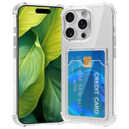 Compatible with iPhone 15 Pro Case with Card Holder, Wallet Case Clear Slim Soft Protective Cover Shockproof Anti-Scratch Phone Card Case for iPhone 15 Pro - size: iPhone 15 Pro
