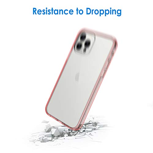 JETech Case for iPhone 12/12 Pro 6.1-Inch, Non-Yellowing Shockproof Phone Bumper Cover, Anti-Scratch Clear Back (Rose Gold) - color: Rose Gold