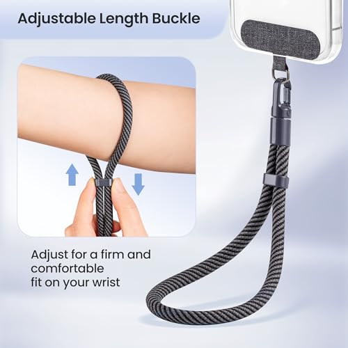 takyu 3 Pack Phone Wrist Strap, 360°Rotating Phone Lanyard without Tangles - color: Black, Dark Gray, Black-gray
