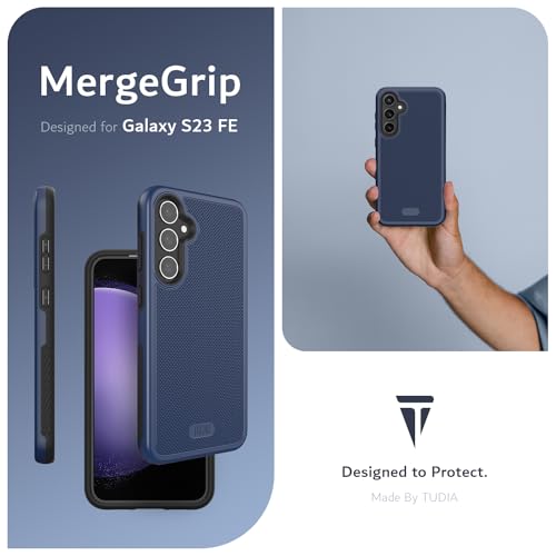 TUDIA MergeGrip Magsafe Compatible Phone Case for Samsung Galaxy S23 FE 2023 - Dual Layer, Shockproof, Military Grade, Non-Slip, Heavy Duty Protective Phone Case with Wireless Charging - Indigo Blue - color: Indigo Blue, size: Magnetic Galaxy S23 FE