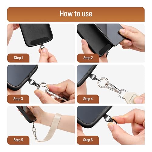 Clip and Go Strap for Phone with Wallet Crossbody, Phone Lanyard Detachable - Adjustable Crossbody Neck Strap with ID Window, Universal Clip for Phone/Keys/Cards (Beige) - color: Beige