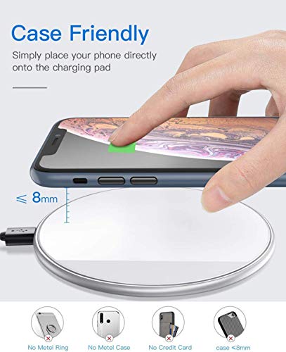 15W Wireless Charger Fast Charging Pad Slim for Galaxy Note 20, Ultra - Quick Charge White Compatible with Samsung Galaxy Note 20, Note 20 Ultra