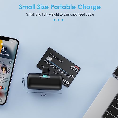 [2 Pack]Small Portable Charger for iPhone14/13,Upgraded 5000mAh PD Fast Charging Power Bank,Mini Portable Phone Charger Compatible with iPhone 14/14 Pro Max/13/13 Pro/12 Pro/11/XR/X/8/7/6-Black+Blue - color: Black+Blue