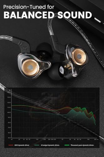Wired Gaming Earbuds with Microphone, in-Ear Monitor Headphones High Sound Quality Earphones for iPhone, Laptop, MP3, Android Smartphones, Fits All 3.5mm Jack Device-Black