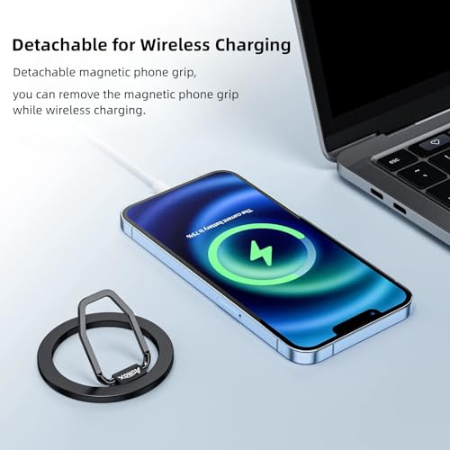 Magnetic Phone Ring Grip for MagSafe Phone Grip Finger Ring Holder Stand - color: U-Black, size: U