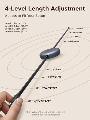 UGREEN 100W Retractable USB C Cable, Fast Charging, Black, 3.3ft - color: Black