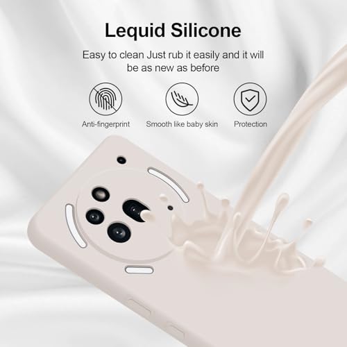 GiiYoon Silicone Case for Nothing Phone 3a Pro, Off White - color: Off-white, size: Nothing Phone 3a Pro