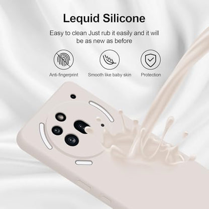 GiiYoon Silicone Case for Nothing Phone 3a Pro, Off White - color: Off-white, size: Nothing Phone 3a Pro