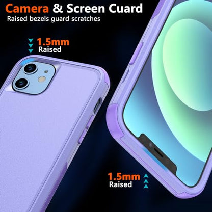 Diverbox for iPhone 12 case,iPhone 12 Magnetic case [with Screen Protector and Camera Lens Protector ] 2 Pack [15 FT Military Grade Drop Protection] Heavy Duty Shockproof Phone Case (Purple) - color: Magnetic Purple