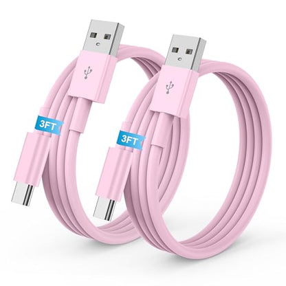 LDHTY CarPlay Charging Cable, USB A to USB C Cable, 2-Pack 3FT, Pink - color: Pink, size: 3ft+3ft