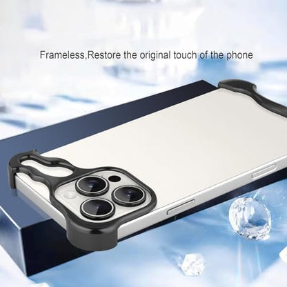 Frameless Phone Case Crafted for iPhone 16 Pro Max Black - color: Aluminum Black, size: iPhone 16 Pro Max