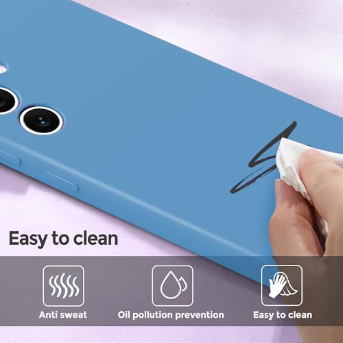 Case for Samsung Galaxy S24 2024, Liquid Gel Rubber Bumper Silicone Case with Soft Microfiber Lining Slim Hard Shell Shockproof Protective Phone Cover for Galaxy S24 2024, Denim Blue - color: Denim Blue