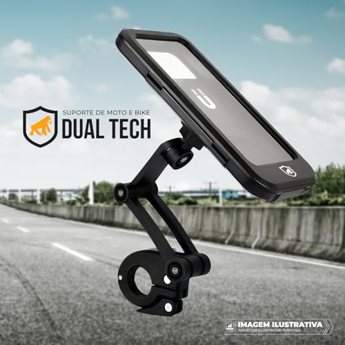 Gshield, Support Dual Tech, 6.7 inch Waterproof Adjustable Bicycle Phone Holder Motorcycle Mobile Phone Holder GPS Holder 360° Swivel Stable Anti-Vibration Mobile Mount Holder for Handlebars.