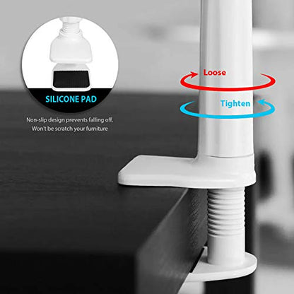 ZUSLAB Tablet Cell Phone Adjustable Universal Gooseneck Bed Lazy Holder Stand Mount - Flexible Arm 360 Mount Clip Bracket White - color: White