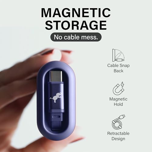 Nimble Champ Stretch Portable Charger with USB-C Cable, 10000mAh Power Bank - color: Dark Cherry
