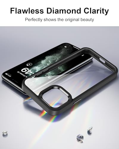 HOOMIL Case for iPhone 11 Pro Max 6.5-Inch, Non-Yellowing, Drop Protection, Anti-Scratch Transparent Hard Back Phone Cover - Black - color: Black, size: iPhone 11 Pro Max