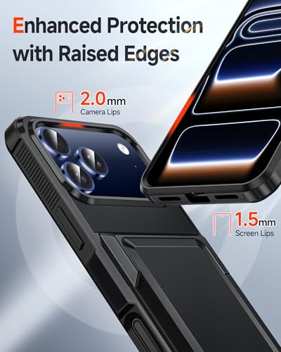 LeYi for iPhone-17-Pro Wallet Case: Black i Phone iphone17 17pro with Card Holder Cover iPone iohone Protective Funda para Military Grade Heavy Duty Men Phone17 iphone17pro Procase, Black - color: Black, size: iPhone 17 Pro 6.3''