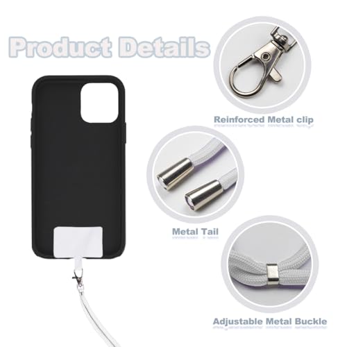 ELANE 8 Pieces Cell Phone Holder Around Neck,Adjustable Crossbody Phone Strap,Cell Phone Lanyard Crossbody Phone Lanyard - color: White