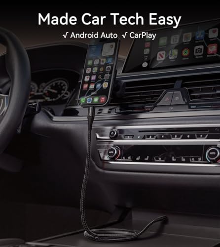USB C Cable, 4Ft 2-Pack Woven 60W Type-C Fast Charge for iPhone & CarPlay