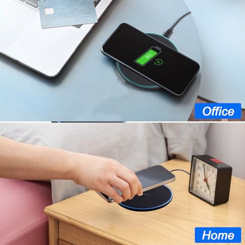 Fast Wireless Charger 2-Pack, 15W Wireless Charging Pad Compatible with iPhone 16/15/14/13/12 Pro Max SE XR AirPods, Samsung Galaxy S24/S23/S22/S21 Note Pixel LG