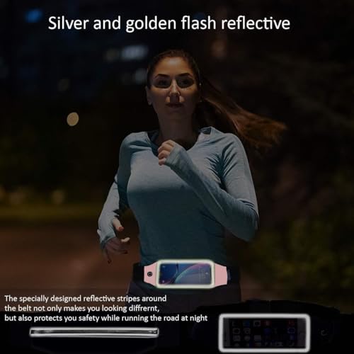 Running Belt,Fanny Pack Fits Phones UP to 6.5" for Women Men,Pink | Belt Bag,Money Belt,Waterproof Workout Waist Pouch Phone Holder with Touchscreen,Gym Running Gift Gear Accessories - color: Pink