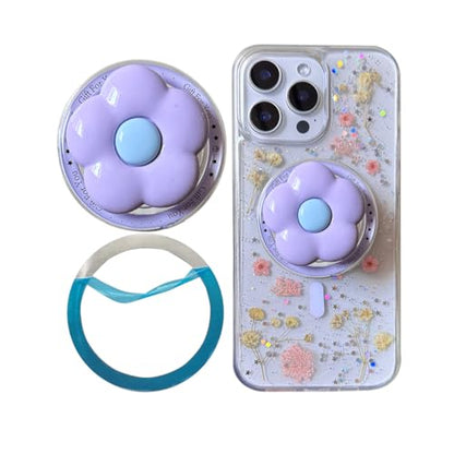 Lovely Flower Shape Phone Grip Compatible with Magsafe, Purple