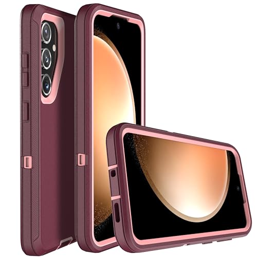 MXX Case Designed for S24 Plus Compatible with S25 Plus/ S24 Plus 3-Layer Super Full Heavy Duty Body Bumper Cover/Shock Protection/Dust Proof, case 5g 2024 (Plum/Pink) - color: Plum/Pink, size: Galaxy S24+ / S25+