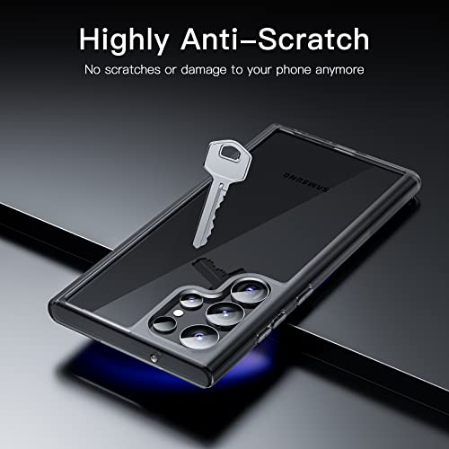 JETech Case for Samsung Galaxy S23 Ultra, Anti-Yellowing, Black | Shockproof Protection, Scratch Resistant Hard PC Back, Durable Transparent TPU Bumper - color: Black