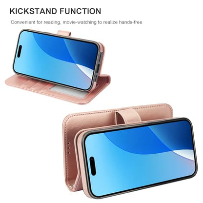 Bocasal for MagSafe Wallet Case Card Holder for iPhone 16 Pro Max Rose Gold - color: Rose Gold for MagSafe