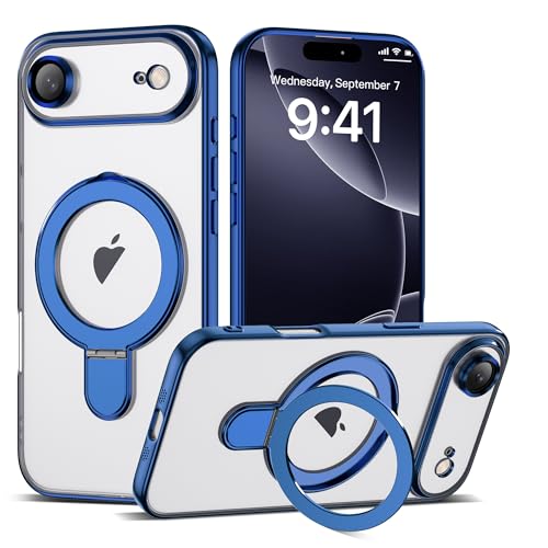 Plating Clear Case for iPhone 17 Air with Stand 6.3", Blue - color: Blue, size: Iphone 17 Air