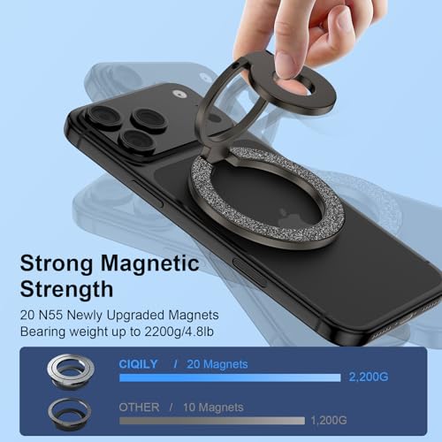 MagSafe Phone Grip Magnetic Finger Holder for Samsung Galaxy S26 S25 Ultra - color: Black