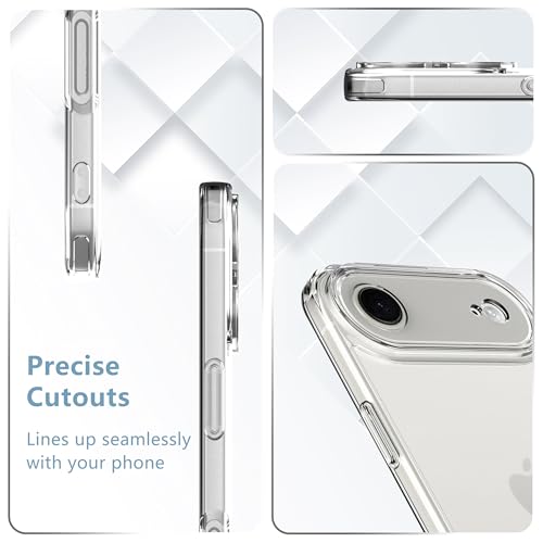 Anoowkoa Designed for iPhone Air Case 6.6" Anti Yellowing Clear Phone Case with 2 Pack iPhone 17 Air Tempered Glass Screen Protector.9H Hardness Support Fingerprint Unlocking - color: iPhone 17 Air