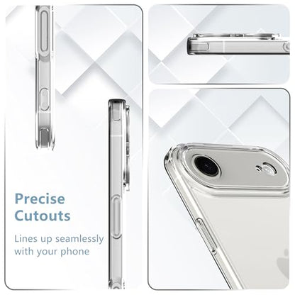 Anoowkoa Designed for iPhone Air Case 6.6" Anti Yellowing Clear Phone Case with 2 Pack iPhone 17 Air Tempered Glass Screen Protector.9H Hardness Support Fingerprint Unlocking - color: iPhone 17 Air