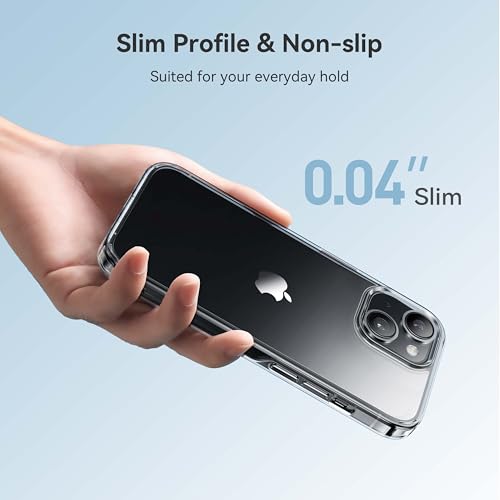 CASEKOO for iPhone 14 Case/iPhone 13 Case Crystal Clear, [Never Yellow Technology] [Military-Grade Protection] Transparent Slim Cover Women Men Phone Case 6.1 inch, Clear | Military-Grade Protection, Transparent Slim Shockproof Cover, Women Men for iPhone