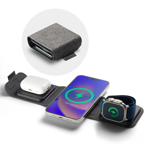 Mophie 3-in-1 Travel Charger with MagSafe - Portable Wireless Charging Hub - color: Black, style: Gen 1