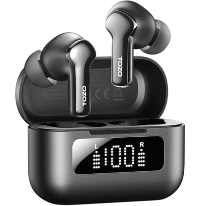 TOZO Hybrid Active Noise Cancelling in Ear Wireless Earbuds, 68H Playtime - color: Black