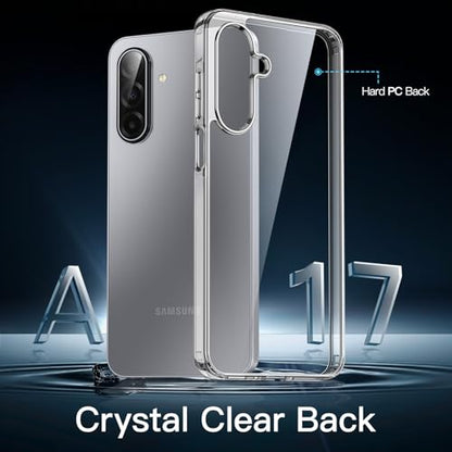 JETech Case for Samsung Galaxy A17, Anti-Yellowing, Clear | Shockproof Protection, Scratch Resistant Hard PC Back, Durable Transparent TPU Bumper - color: Clear, size: Galaxy A17