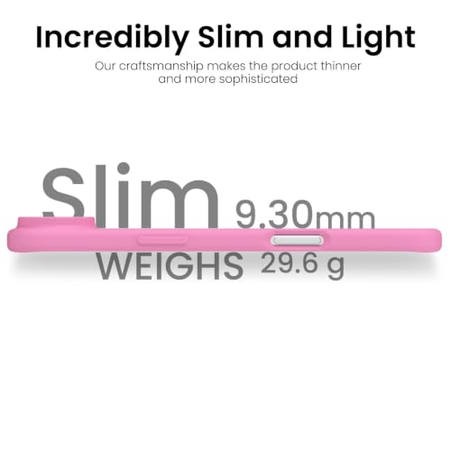 ORNARTO for iPhone Air Case 6.5", Slim Liquid Silicone 3 Layers Soft Gel Rubber Shockproof Protective Cover with Anti-Scratch Microfiber Lining-Peach Pink - color: Peach Pink
