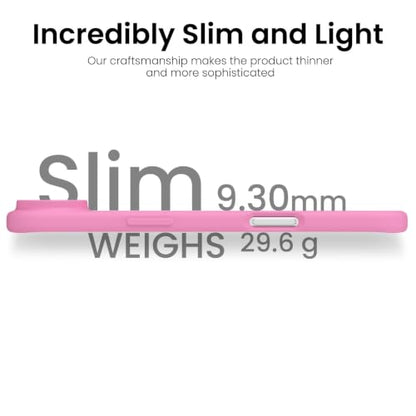 ORNARTO for iPhone Air Case 6.5", Slim Liquid Silicone 3 Layers Soft Gel Rubber Shockproof Protective Cover with Anti-Scratch Microfiber Lining-Peach Pink - color: Peach Pink