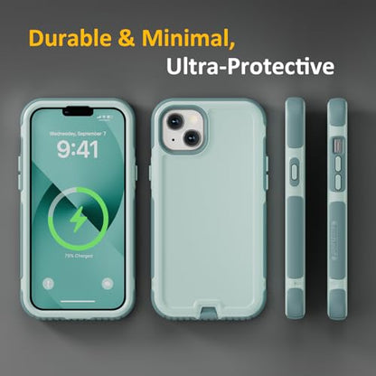 Follaroma for iPhone 13 Case, Heavy Duty Magnetic Cases, Green, 6.1" | Compatible with MagSafe, Heavy Duty Shock proof,Military-Grade Anti-Drop Protective,Dual Layer Magnetic Protection Phone Case - color: Green