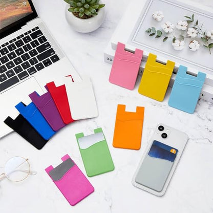 Fulmoon 36 Pack Phone Wallet Stick on, Phone Card Holder, Bright Colors